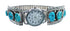 Native American Zuni Turquoise Sterling Silver Watch JX126491